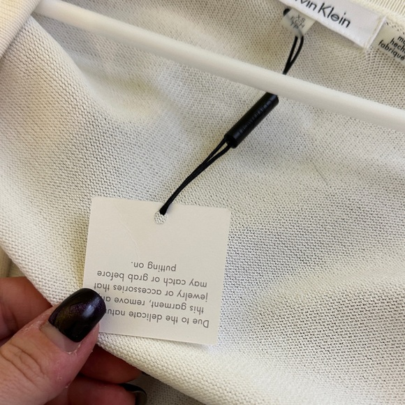 Calvin Klein Cream Ruffle Sleeve Cardigan new Xsmall - Picture 3 of 4